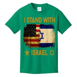 I Stand With Israel I Stand With Israel America Flag Kids T-Shirt