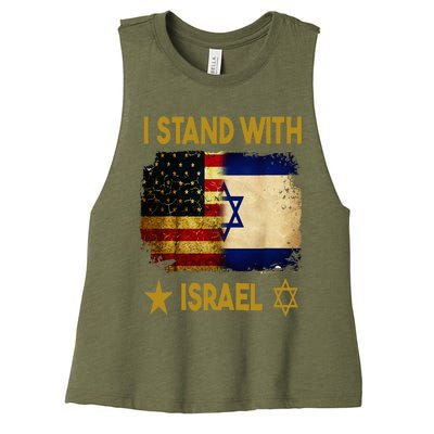 I Stand With Israel I Stand With Israel America Flag Women's Racerback Cropped Tank