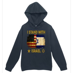 I Stand With Israel I Stand With Israel America Flag Urban Pullover Hoodie