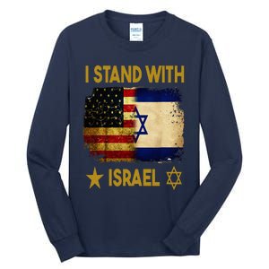 I Stand With Israel I Stand With Israel America Flag Tall Long Sleeve T-Shirt