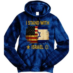 I Stand With Israel I Stand With Israel America Flag Tie Dye Hoodie