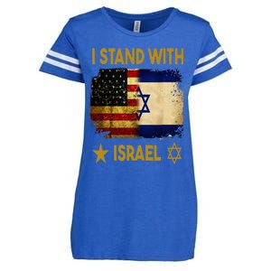 I Stand With Israel I Stand With Israel America Flag Enza Ladies Jersey Football T-Shirt