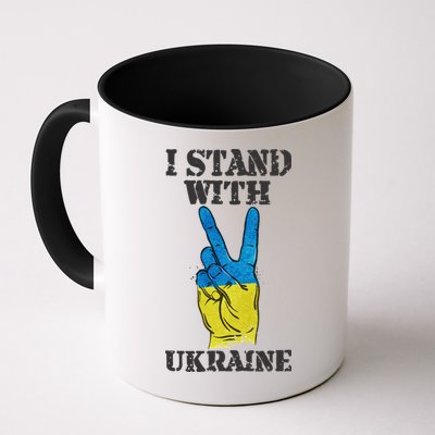 I Stand With Ukraine Ukrainian Peace Sign Mug