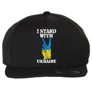 I Stand With Ukraine Ukrainian Peace Sign Wool Snapback Cap