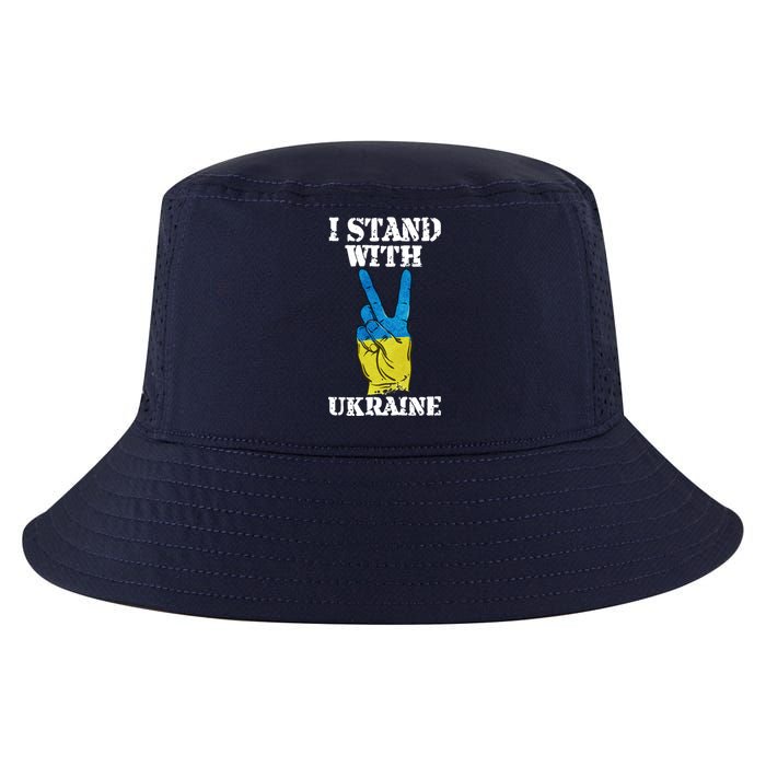 I Stand With Ukraine Ukrainian Peace Sign Cool Comfort Performance Bucket Hat