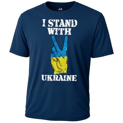 I Stand With Ukraine Ukrainian Peace Sign Performance Shirt
