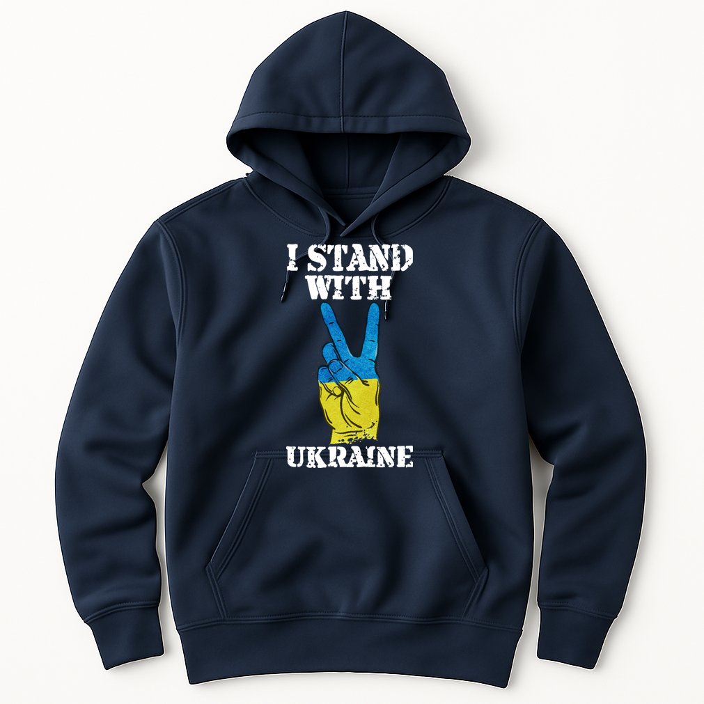 I Stand With Ukraine Ukrainian Peace Sign Hoodie