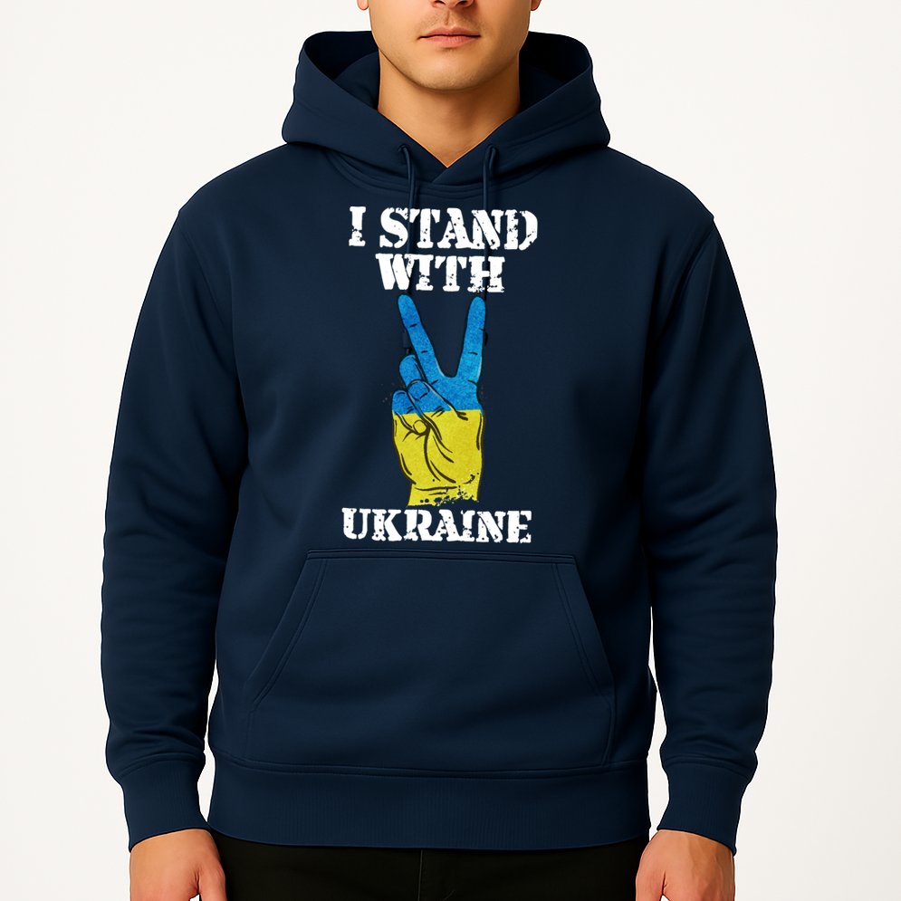 I Stand With Ukraine Ukrainian Peace Sign Hoodie