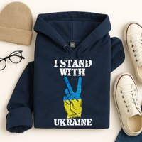 I Stand With Ukraine Ukrainian Peace Sign Hoodie
