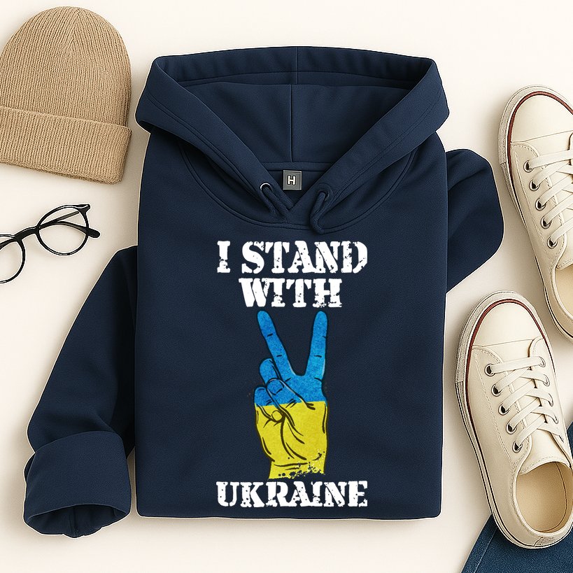 I Stand With Ukraine Ukrainian Peace Sign Hoodie