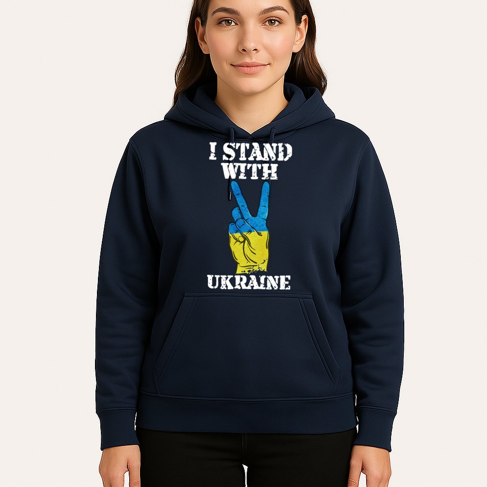 I Stand With Ukraine Ukrainian Peace Sign Hoodie