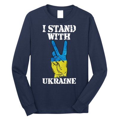 I Stand With Ukraine Ukrainian Peace Sign Long Sleeve Shirt
