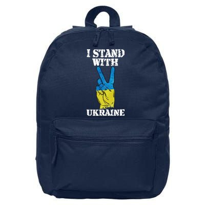 I Stand With Ukraine Ukrainian Peace Sign 16 in Basic Backpack