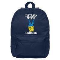 I Stand With Ukraine Ukrainian Peace Sign 16 in Basic Backpack