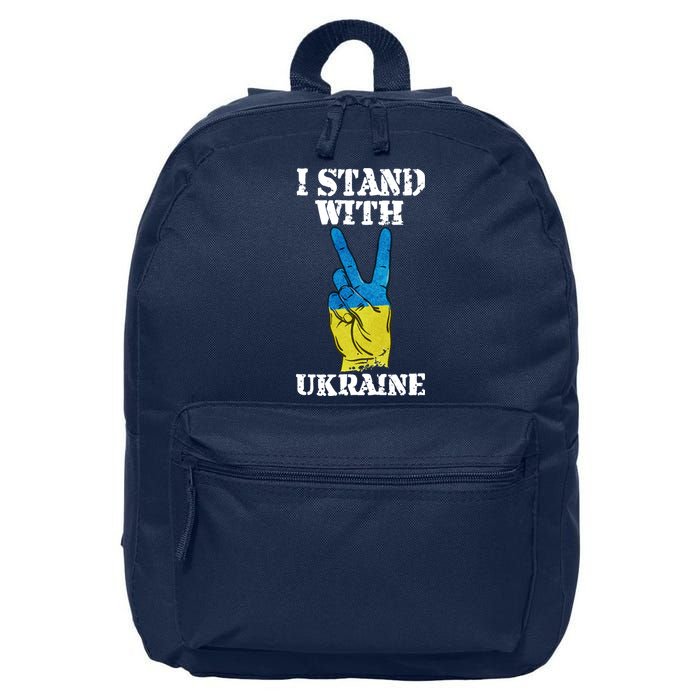 I Stand With Ukraine Ukrainian Peace Sign 16 in Basic Backpack