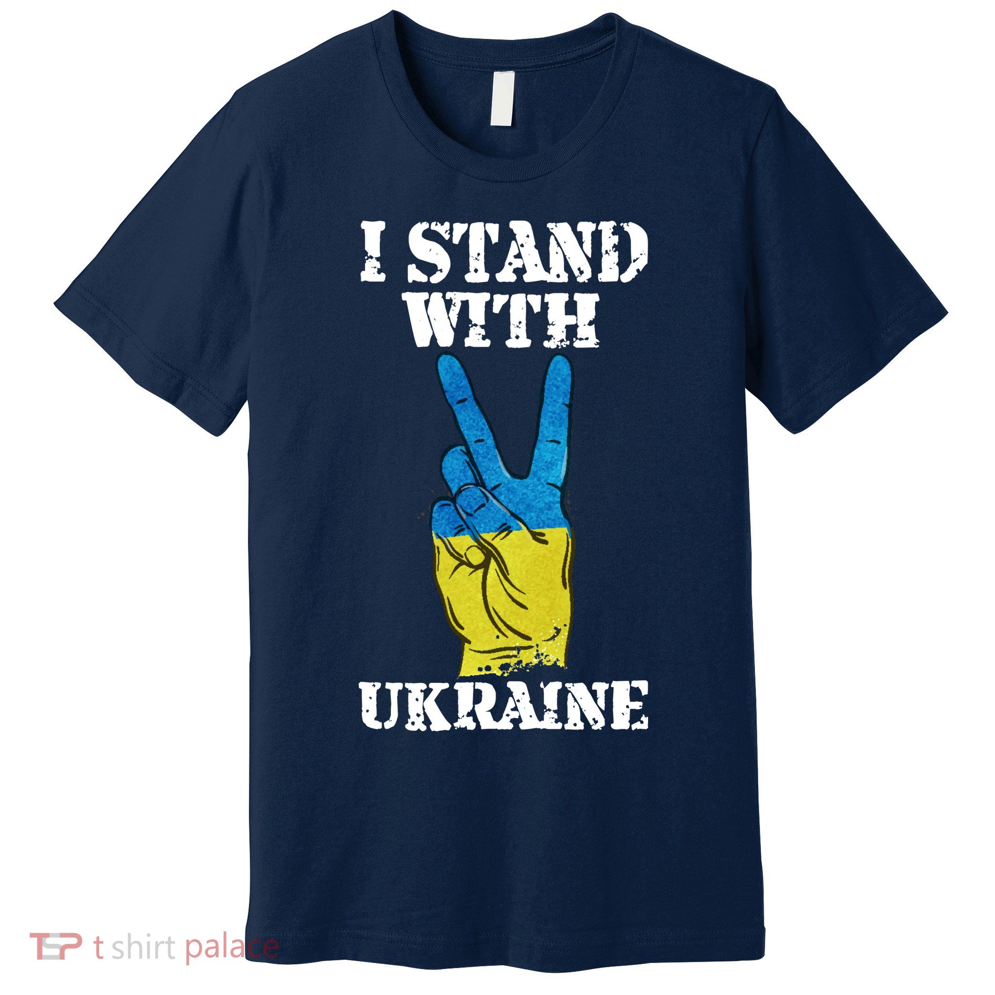 I Stand With Ukraine Ukrainian Peace Sign Premium T-Shirt