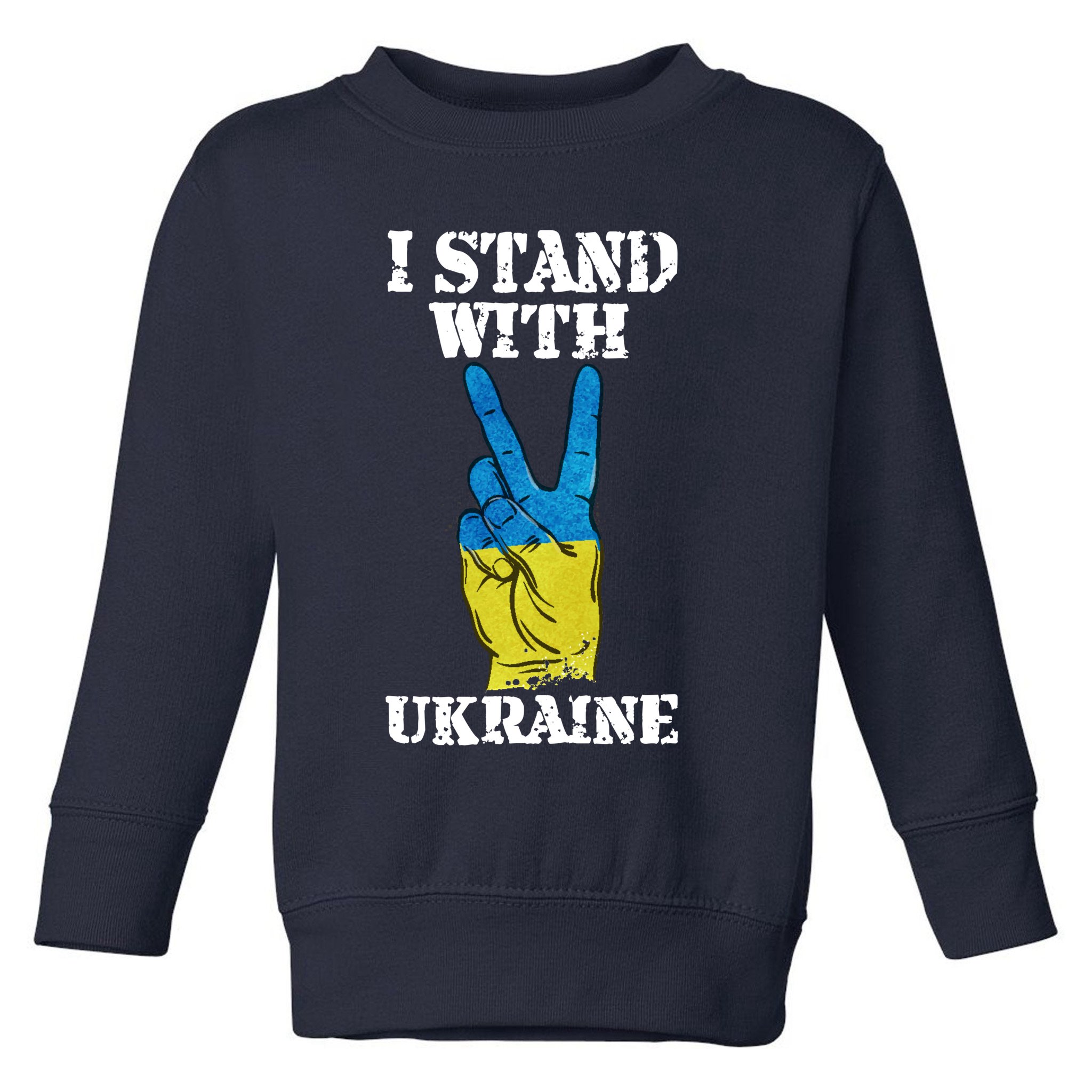 I Stand With Ukraine Ukrainian Peace Sign Toddler Sweatshirt