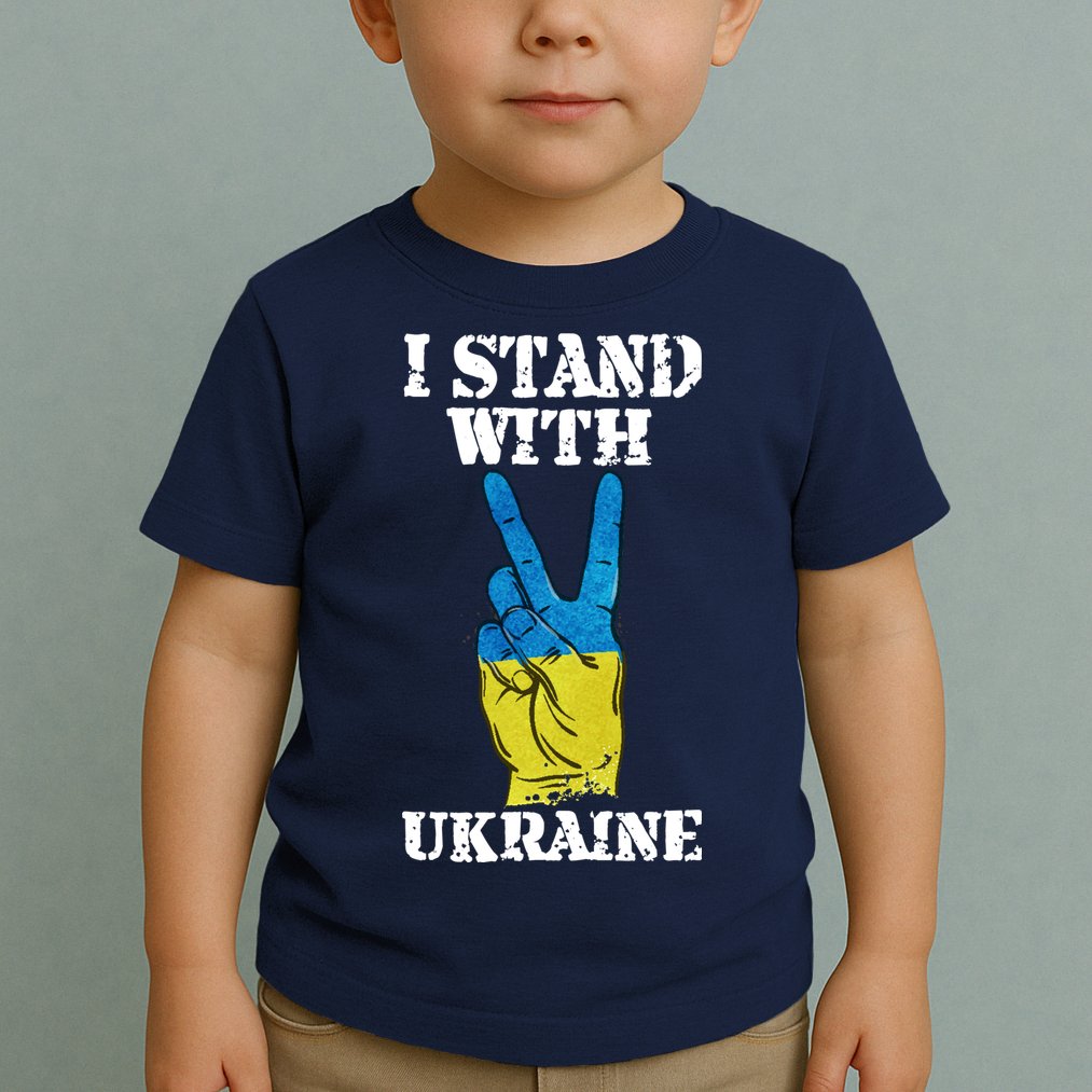 I Stand With Ukraine Ukrainian Peace Sign Toddler T-Shirt