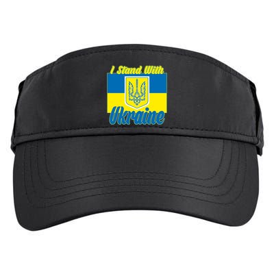 I Stand With Ukraine Coat Of Arms Flag Support Ukraine Adult Drive Performance Visor