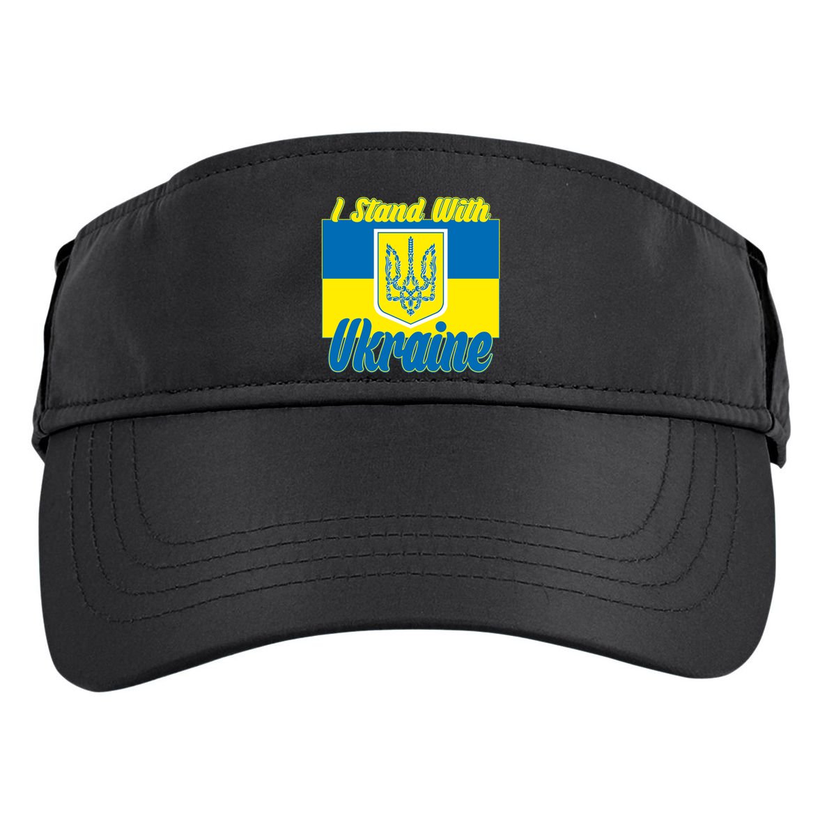 I Stand With Ukraine Coat Of Arms Flag Support Ukraine Adult Drive Performance Visor