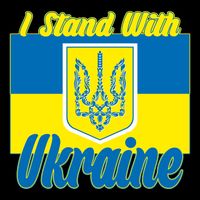I Stand With Ukraine Coat Of Arms Flag Support Ukraine Drawstring Bag