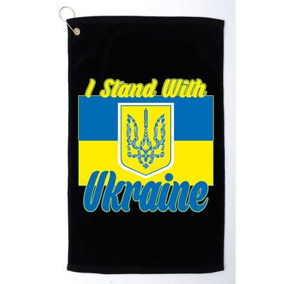 I Stand With Ukraine Coat Of Arms Flag Support Ukraine Golf Towel