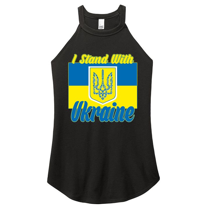 I Stand With Ukraine Coat Of Arms Flag Support Ukraine Women's Perfect Tri Rocker Tank
