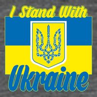 I Stand With Ukraine Coat Of Arms Flag Support Ukraine Flatbill Hat