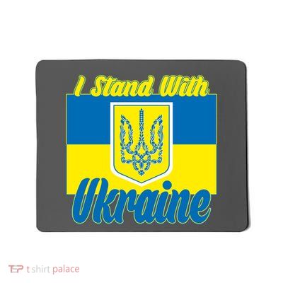 I Stand With Ukraine Coat Of Arms Flag Support Ukraine Mousepad