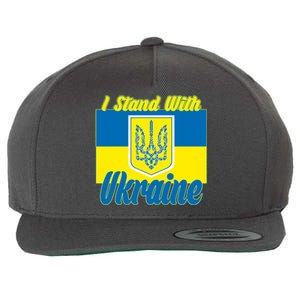 I Stand With Ukraine Coat Of Arms Flag Support Ukraine Wool Snapback Cap