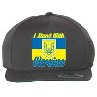 I Stand With Ukraine Coat Of Arms Flag Support Ukraine Wool Snapback Cap