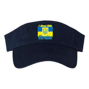 I Stand With Ukraine Coat Of Arms Flag Support Ukraine Valucap Bio-Washed Visor