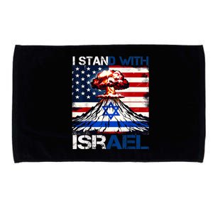 I Stand With Israel Patriotic Usa And Israel Flag Israel Usa Microfiber Hand Towel