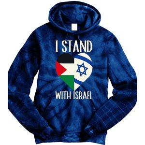 I Stand With Israel With Patriotic Israel Flag Tie Dye Hoodie