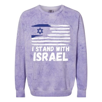 I Stand With Israel Jewish Hanukkah Colorblast Crewneck Sweatshirt