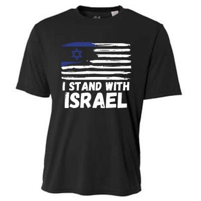 I Stand With Israel Jewish Hanukkah Cooling Performance Crew T-Shirt