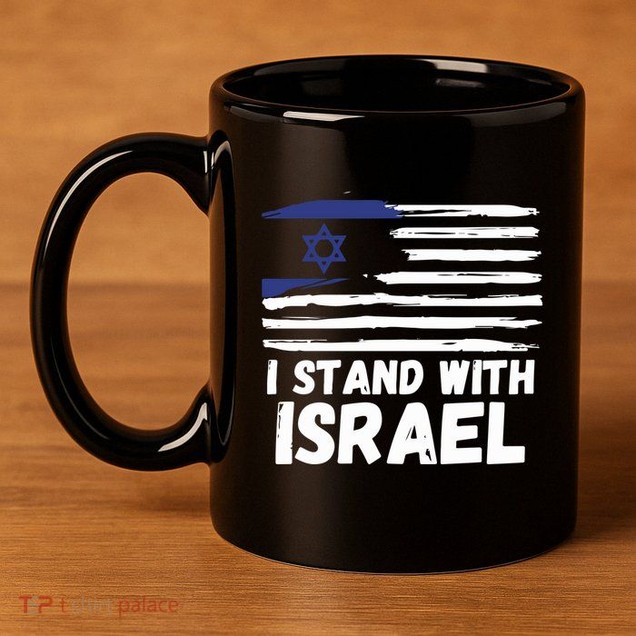 I Stand With Israel Jewish Hanukkah 11oz C Handle Ceramic Mug