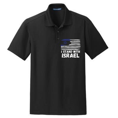 I Stand With Israel Jewish Hanukkah Dry Zone Grid Polo