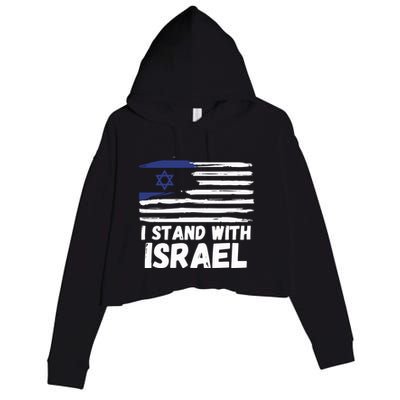 I Stand With Israel Jewish Hanukkah Crop Fleece Hoodie