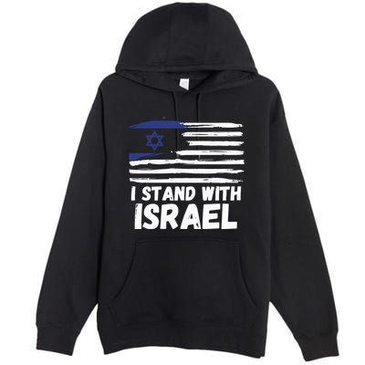 I Stand With Israel Jewish Hanukkah Premium Pullover Hoodie