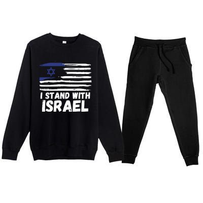 I Stand With Israel Jewish Hanukkah Premium Crewneck Sweatsuit Set