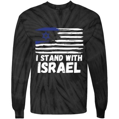 I Stand With Israel Jewish Hanukkah Tie-Dye Long Sleeve Shirt