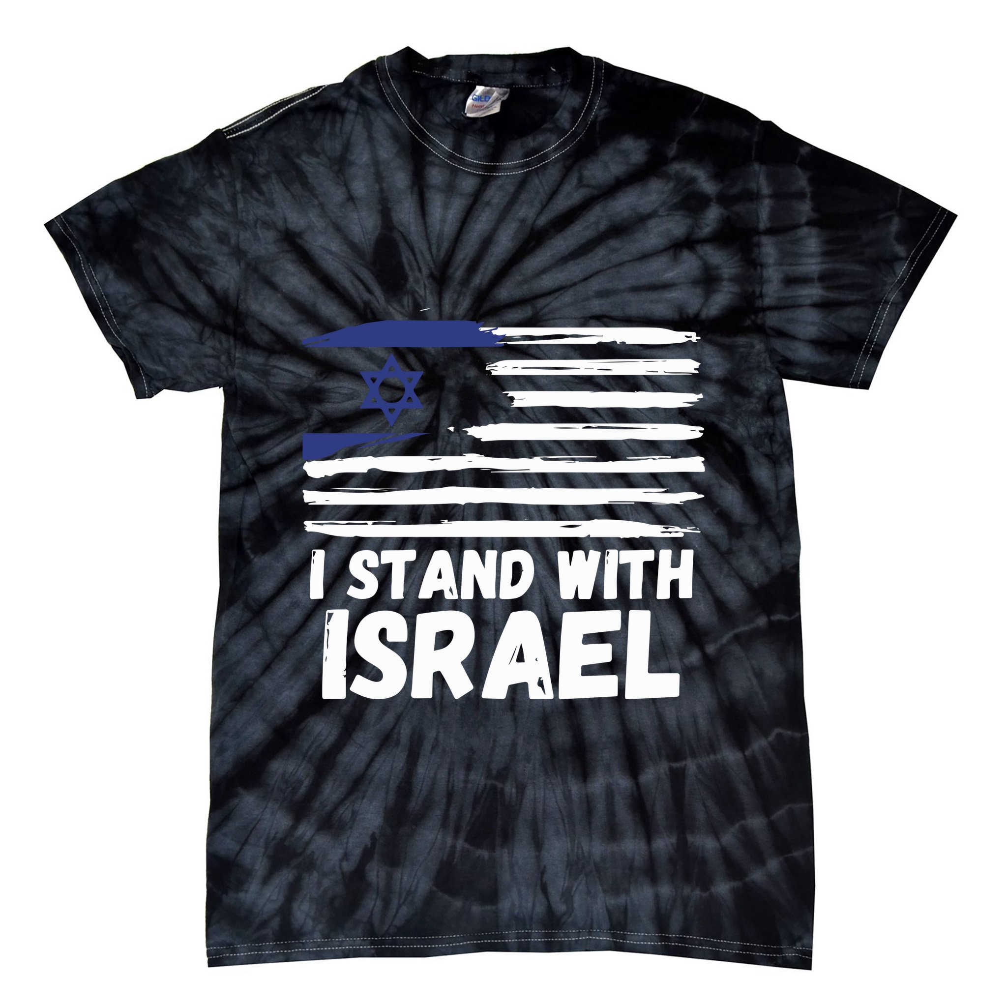 I Stand With Israel Jewish Hanukkah Tie-Dye T-Shirt