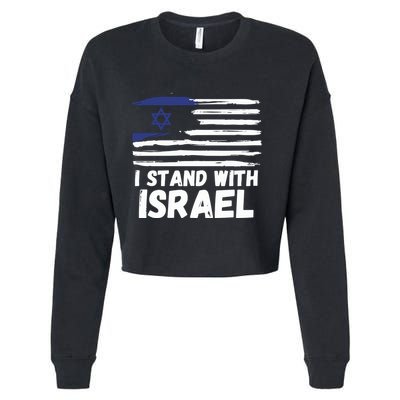 I Stand With Israel Jewish Hanukkah Cropped Pullover Crew
