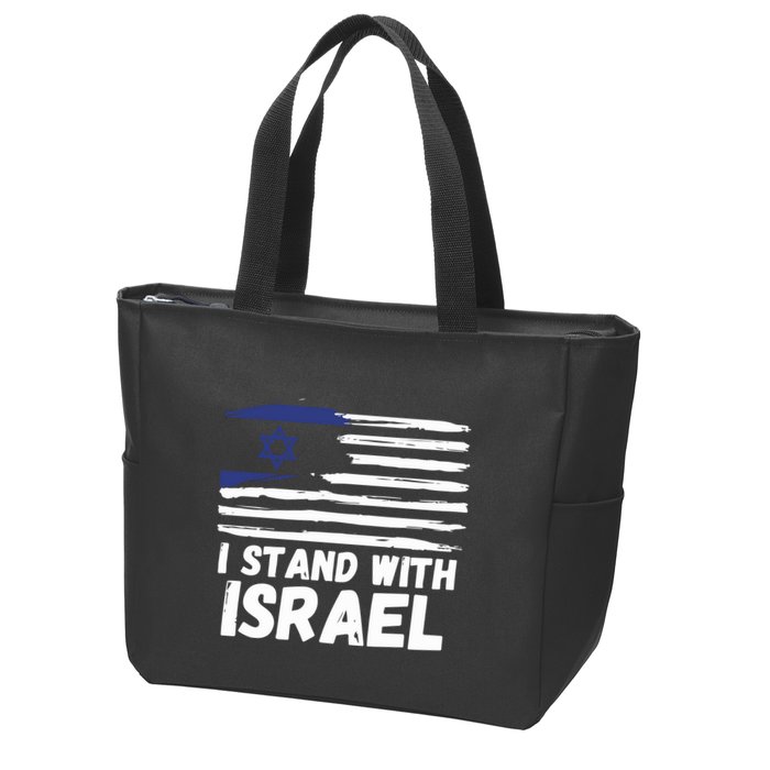 I Stand With Israel Jewish Hanukkah Zip Tote Bag