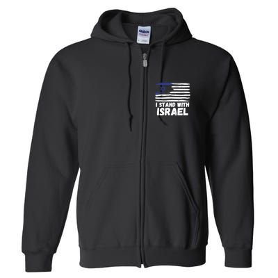 I Stand With Israel Jewish Hanukkah Full Zip Hoodie