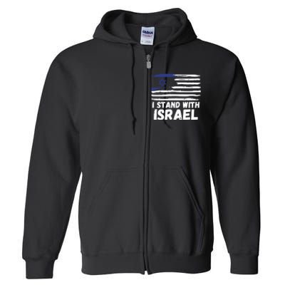 I Stand With Israel Jewish Hanukkah Full Zip Hoodie