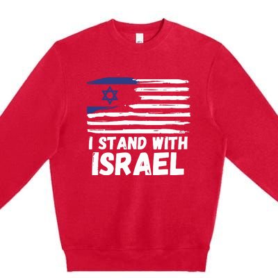 I Stand With Israel Jewish Hanukkah Premium Crewneck Sweatshirt