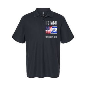 I Stand With Peace Patriotic Israel And Usa Flag Softstyle Adult Sport Polo