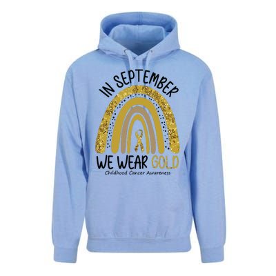 In September We Wear Gold Childhood Cancer Awareness Rainbow Unisex Surf Hoodie